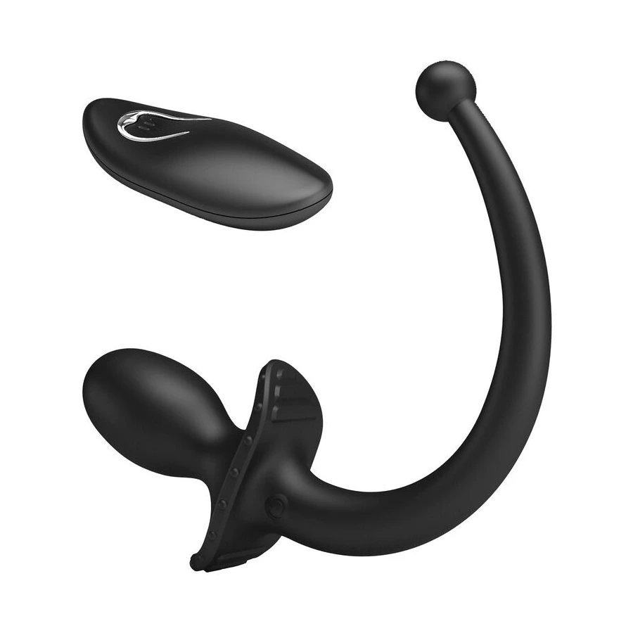 MR PLAY - VIBRADOR ANAL E PERÍNEO COM CONTROLE REMOTO SEM FIO, PRETO
